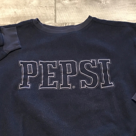 Vintage Pepsi Sweatshirt Blue Men's Pullover Fleece Sweater Spell Out Size Large - Picture 3 of 12